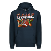 Navy Game day leopard Football Premium Hoodie - NancyCooperArtShop