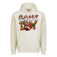 Oatmeal Heather Game day leopard Football Premium Hoodie - NancyCooperArtShop
