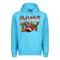 Ocean Blue Game day leopard Football Premium Hoodie - NancyCooperArtShop