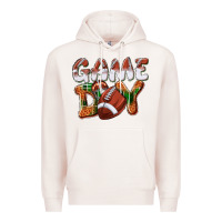 Pale Pink Game day leopard Football Premium Hoodie - NancyCooperArtShop
