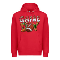Red Game day leopard Football Premium Hoodie - NancyCooperArtShop