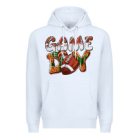 White Game day leopard Football Premium Hoodie - NancyCooperArtShop