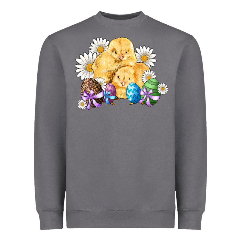 Chicks Eggs Daisy Easter Heavyweight Sweatshirt by Artiststas | Teevron