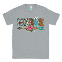 Heather Grey western nurse arrow floral Classic Tee - BarkalooDesign
