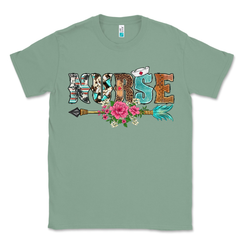 Western Nurse Arrow Floral Classic Tee by BarkalooDesign | Teevron