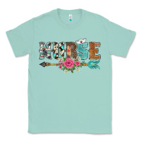 Seafoam western nurse arrow floral Classic Tee - BarkalooDesign