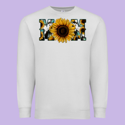 Sunflower Turquoise Cowhide Mom Premium Sweatshirt Designed By Bettercallsaul