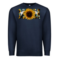 Navy Sunflower Turquoise Cowhide Mom Premium Sweatshirt - Bettercallsaul