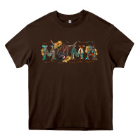 Chocolate Brown western mama with highland cow Heavy Core Tee - RanaPortraitStore