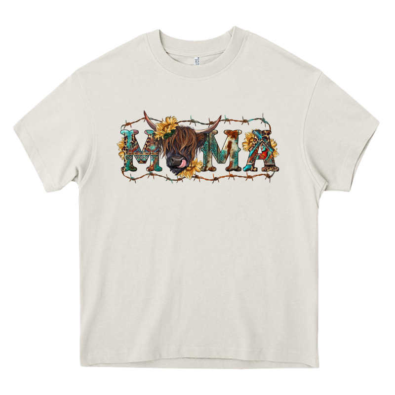 Western Mama With Highland Cow Heavy Core Tee by RanaPortraitStore | Teevron