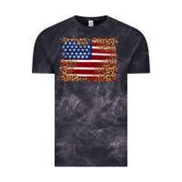 Cloud Black american flag and leopard Vintage Tee - Artiststas