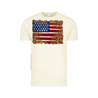 Vintage Arctic american flag and leopard Vintage Tee - Artiststas