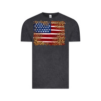 Vintage Black american flag and leopard Vintage Tee - Artiststas