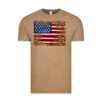 Vintage Coffee american flag and leopard Vintage Tee - Artiststas