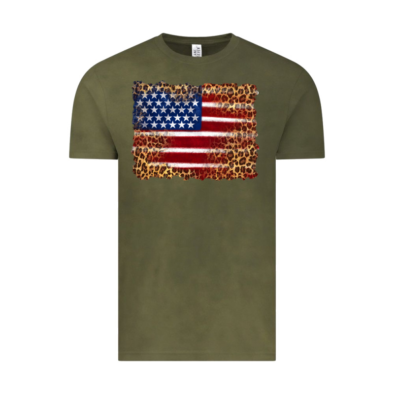 American Flag And Leopard Vintage Tee by Artiststas | Teevron