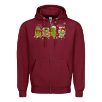 Burgundy canned pickles christmas light Zipper Hoodie - MaliasSmallBusiness