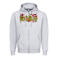 Heather Grey canned pickles christmas light Zipper Hoodie - MaliasSmallBusiness