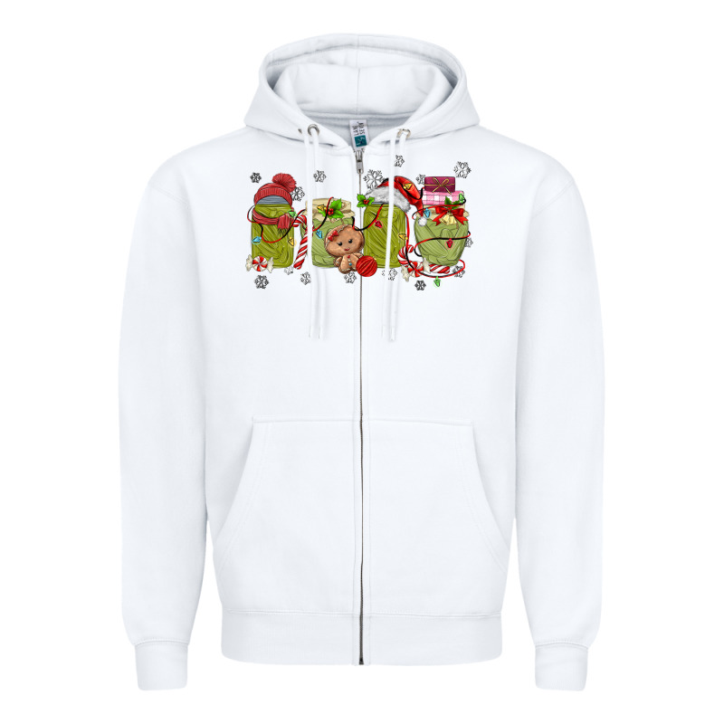 Canned Pickles Christmas Light Zipper Hoodie by MaliasSmallBusiness | Teevron