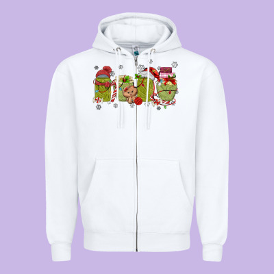 Canned Pickles Christmas Light Zipper Hoodie Designed By Maliassmallbusiness