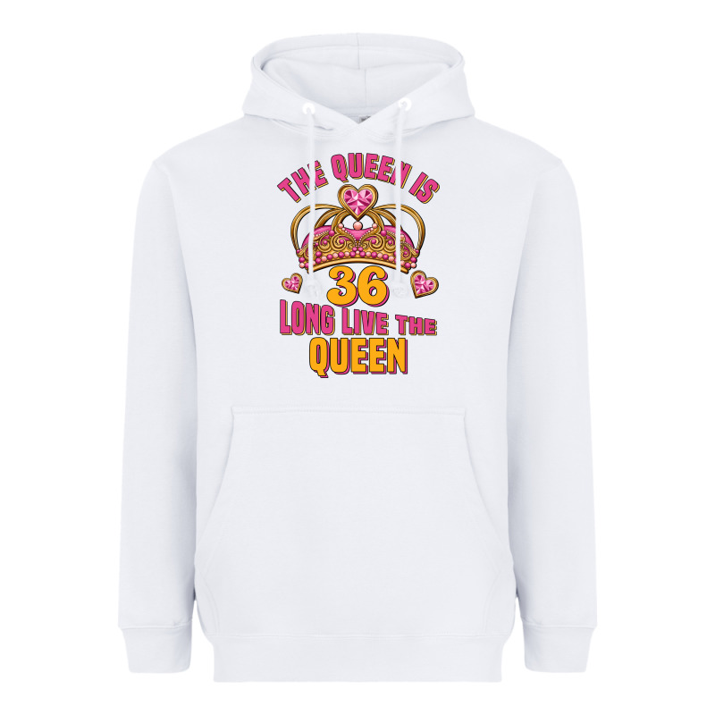 The Queen Is 36 Long Live The Queen Heavyweight Hoodie by Jasminsmagicworld | Teevron