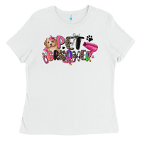 White pet groomer Ladies Tee - Zillion Design Studio