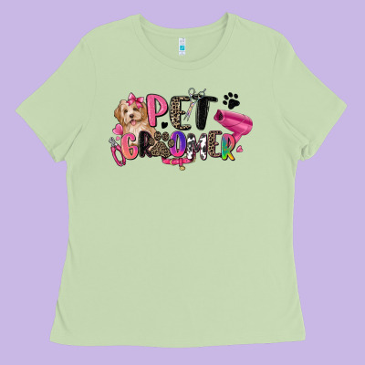 Pet Groomer Ladies Tee Designed By Zillion Design Studio