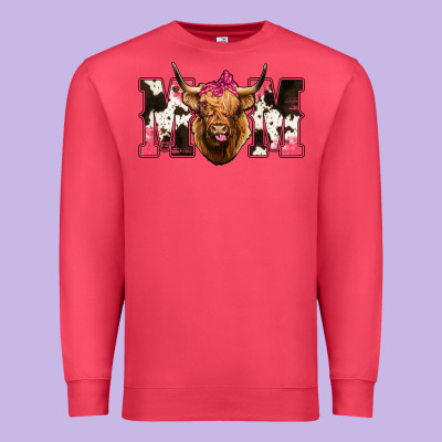 Highland Cow Mom Premium Sweatshirt Designed By Bettercallsaul
