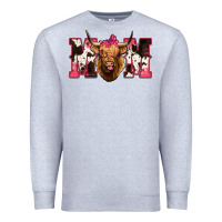 Heather Grey Highland Cow Mom Premium Sweatshirt - Bettercallsaul