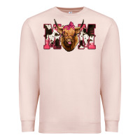 Pale Pink Highland Cow Mom Premium Sweatshirt - Bettercallsaul