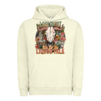 Pigment Pistachio Last night we let the liquor talk Urban Hoodie - HowdyJamesFarm