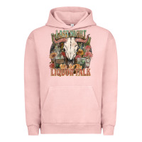 Pigment Salmon Last night we let the liquor talk Urban Hoodie - HowdyJamesFarm