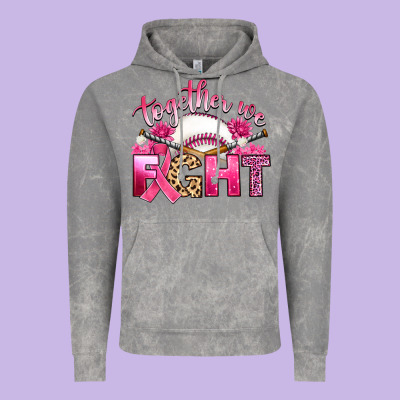 Breast Cancer Together We Fight With Baseball Vintage Hoodie Designed By Artiststas