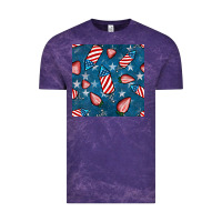 Cloud Purple 4th uf july strawberries seamless pattern Vintage Tee - BundleAndBundleShop