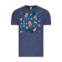 Vintage Denim 4th uf july strawberries seamless pattern Vintage Tee - BundleAndBundleShop