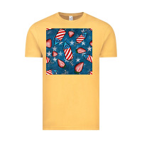 Vintage Mustard 4th uf july strawberries seamless pattern Vintage Tee - BundleAndBundleShop