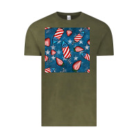 Vintage Olive 4th uf july strawberries seamless pattern Vintage Tee - BundleAndBundleShop