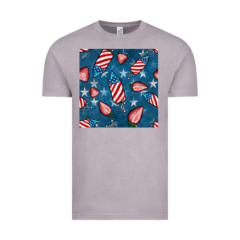 4th Uf July Strawberries Seamless Pattern Vintage Tee by BundleAndBundleShop | Teevron