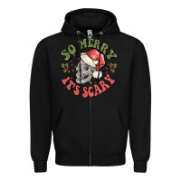 Black so merry it's scary Zipper Hoodie - MaliasSmallBusiness