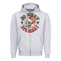 Heather Grey so merry it's scary Zipper Hoodie - MaliasSmallBusiness