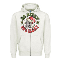 Oatmeal Heather so merry it's scary Zipper Hoodie - MaliasSmallBusiness