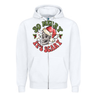 White so merry it's scary Zipper Hoodie - MaliasSmallBusiness
