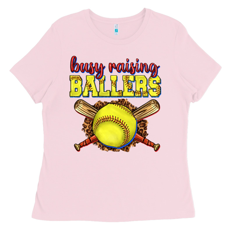 Busy Raising Ballers Softball Ladies Tee by texasbilliewilder | Teevron
