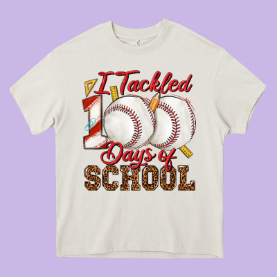 I Tackled 100days Of School Baseball Heavy Core Tee Designed By Texasbilliewilder