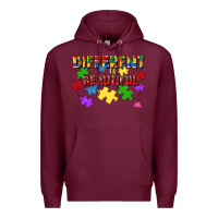 Burgundy different is beautiful Premium Hoodie - JahusDesignShop