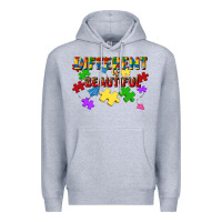 Heather Grey different is beautiful Premium Hoodie - JahusDesignShop