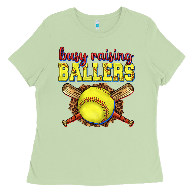 Busy Raising Ballers Softball Ladies Tee by texasbilliewilder | Teevron