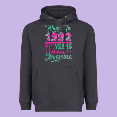 Made In 1992, 30 Years Of Being Awesome Heavyweight Hoodie Designed By Jasminsmagicworld