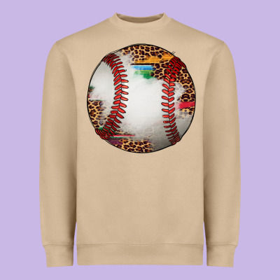 Western Baseball Leopard Serape Pattern Heavyweight Sweatshirt Designed By Artiststas