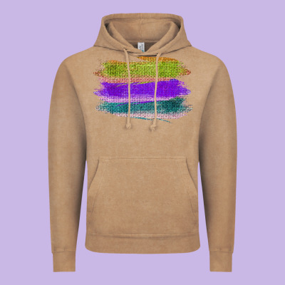 Green Purple Cyan Colored Triple Brush Strokes Vintage Hoodie Designed By Bettercallsaul