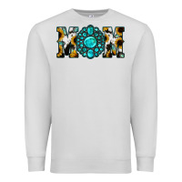 Dove Grey Sunflower Turquoise Gemstone Cowhide Mom Premium Sweatshirt - Bettercallsaul